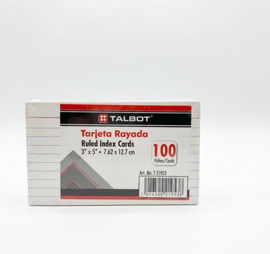 Tarjetas rayadas 3x5 (FICHAS)