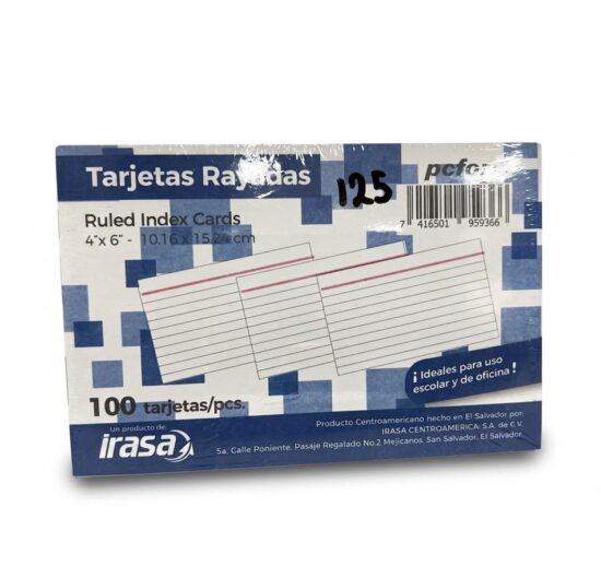 Tarjetas rayadas 4x6
